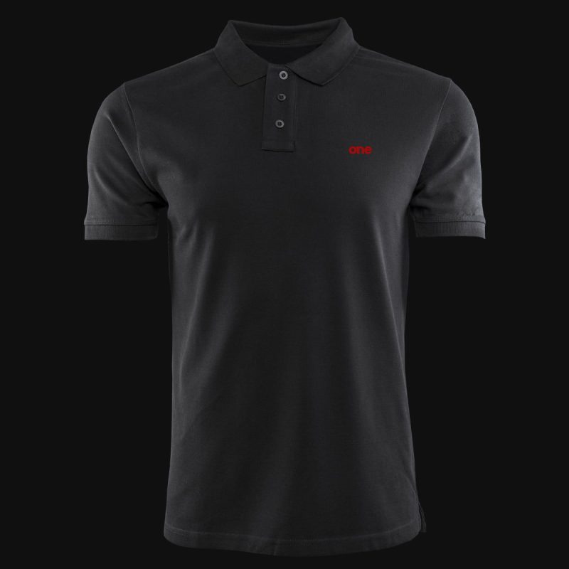 Herren Poloshirt schwarz mit Kragen Premium style black v02