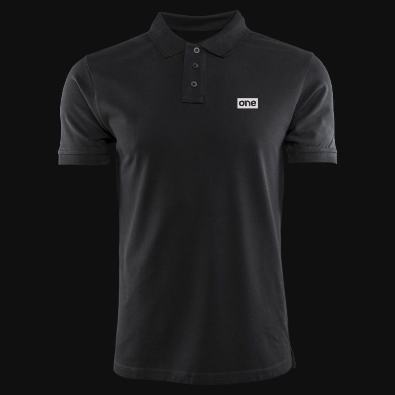 Herren Poloshirt schwarz mit Kragen Premium technique black v02