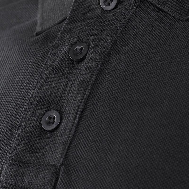 Herren Poloshirt schwarz mit Kragen Premium technique black v03 - 04