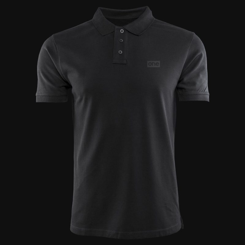Herren Poloshirt schwarz mit Kragen Premium technique black v03 - 02