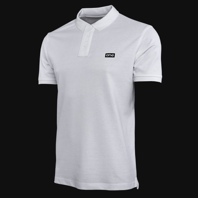 Herren Poloshirt weiß mit Kragen Premium technique white