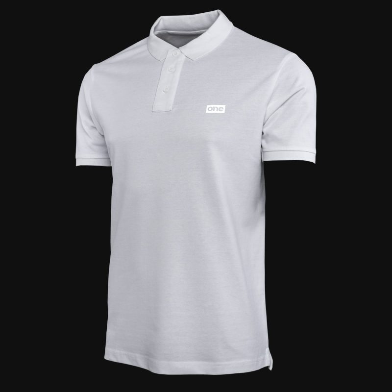 Herren Poloshirt weiß mit Kragen Premium technique white v02