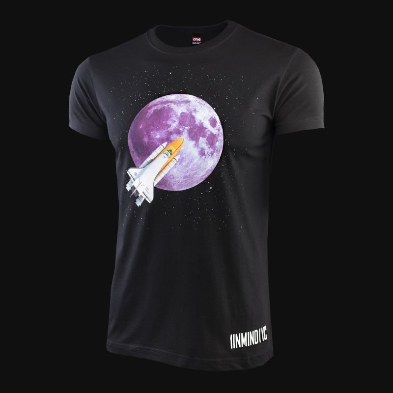 Herren T-Shirt Schwarz – Moon Mission - 02
