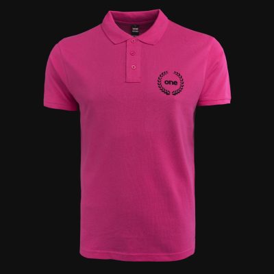 Herren Poloshirt rosa mit Kragen Coral