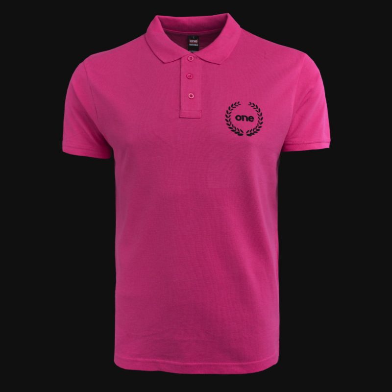 Herren Poloshirt rosa mit Kragen Coral