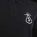 Herren Poloshirt schwarz mit Kragen Money Bag - 03