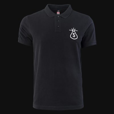 Herren Poloshirt schwarz mit Kragen Money Bag