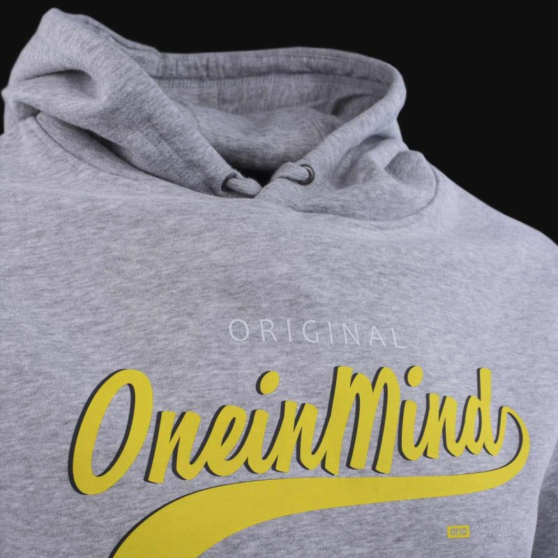 Graues Herren Hoodie mit Cangaroo Eingrifftasche – 1INMIND Originals - 03