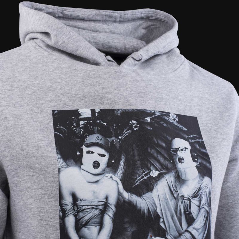 Graues Herren Hoodie mit Cangaroo Eingrifftasche – Homies - 02