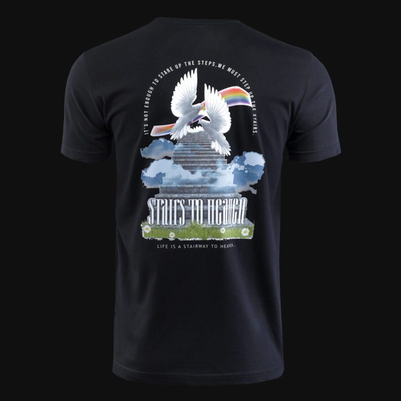 Herren T-Shirt schwarz – Stairs to Heaven