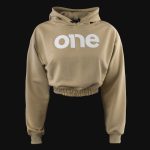 Crop Damen Hoodie - Sand One