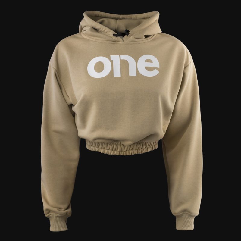 Crop Damen Hoodie - Sand One