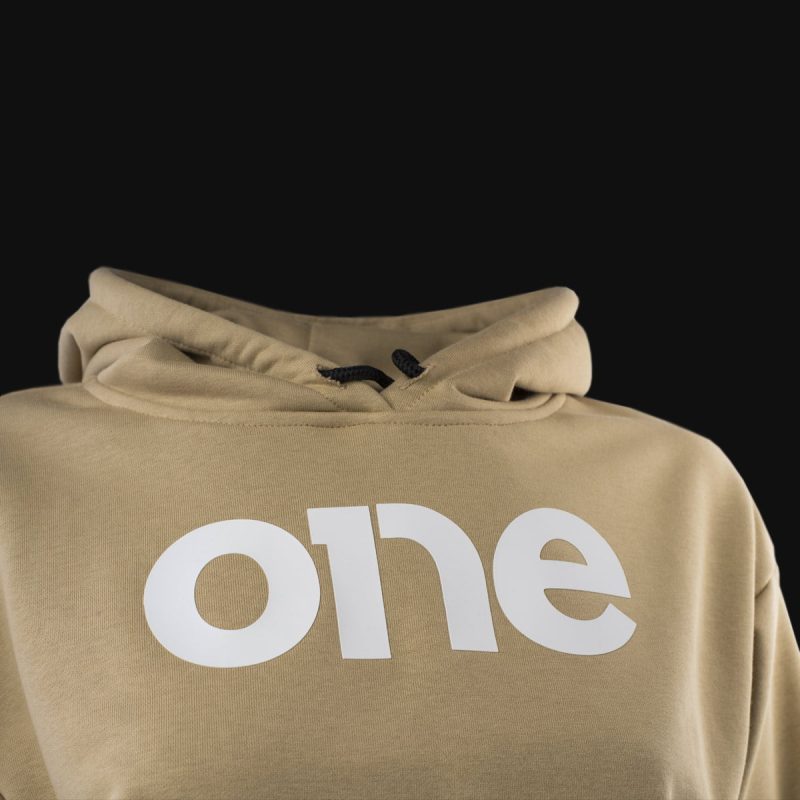 Crop Damen Hoodie - Sand One - 04