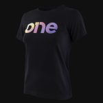 Schwarzes Damen-Slim fit T-Shirt Rainbow One - 03