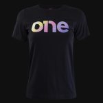 Schwarzes Damen-Slim fit T-Shirt Rainbow One
