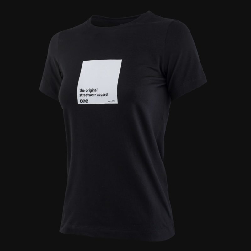 Schwarzes Damen-Slim fit T-Shirt White Box - 02