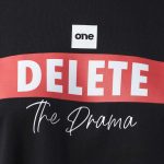 Schwarzes breites Damen T-shirt Delete The Drama - 03