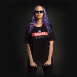 Schwarzes breites Damen T-shirt Delete The Drama - 02