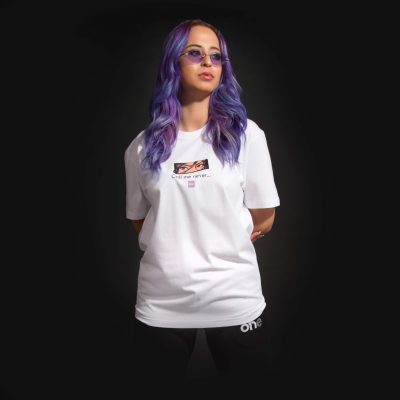 Weißes breites Damen T-shirt Call Me Never