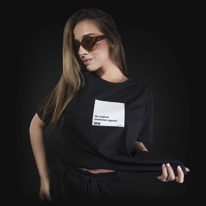Schwarzes breites Damen T-shirt Make Money - 02