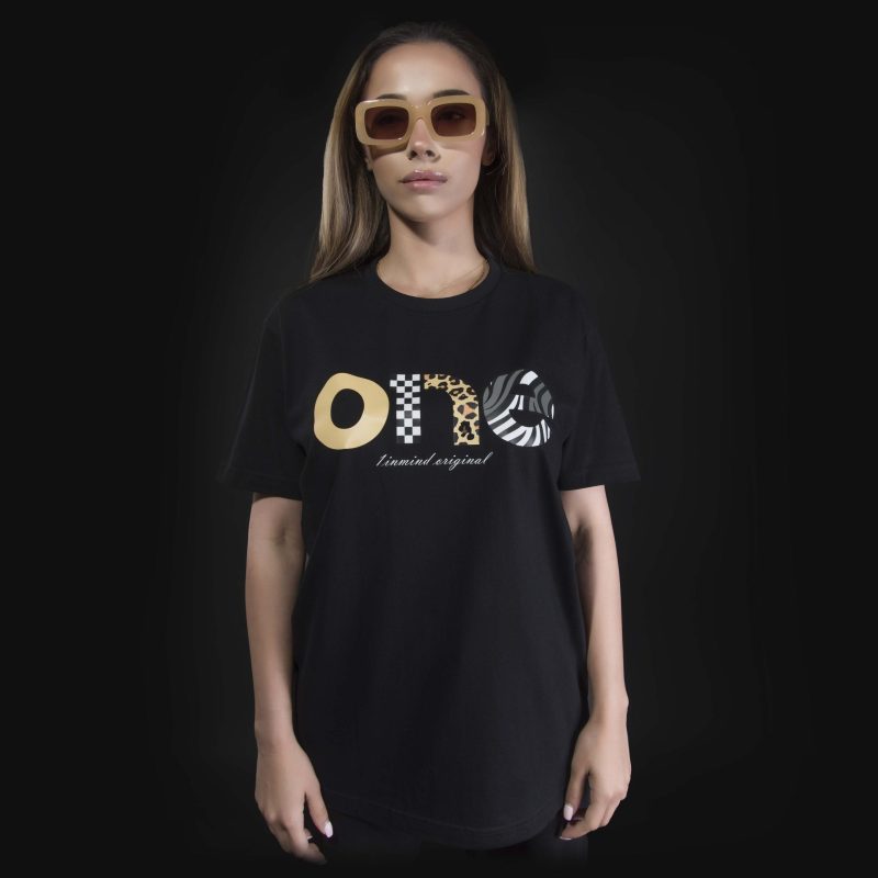 Schwarzes breites Damen T-shirt Posh