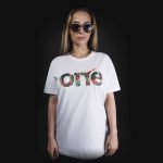 Weißes breites Damen T-shirt Flamingo One