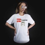 Weißes breites Damen T-shirt One Hundred V.02 - 02