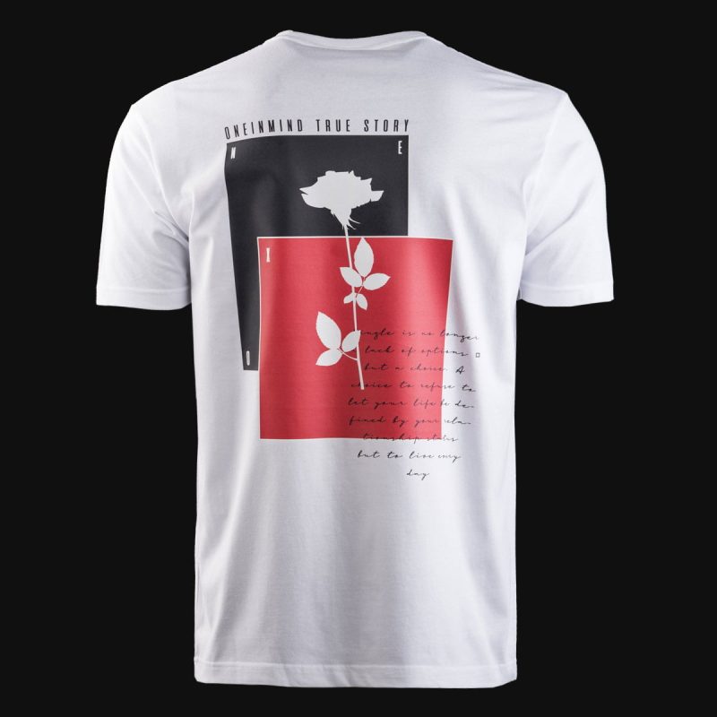 Herren T-Shirt weiß – Rose One