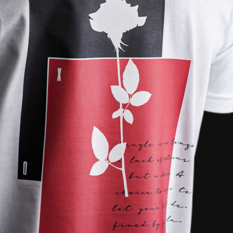 Herren T-Shirt weiß – Rose One - 04
