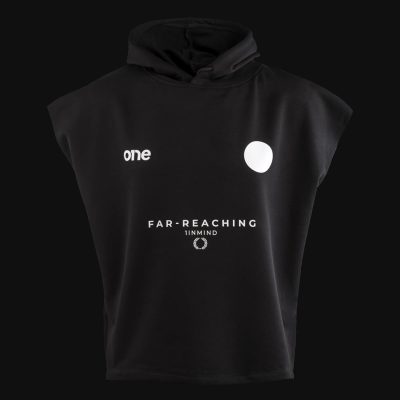 Schwarzes ärmelloses Herren Sweatshirt – Far Reaching