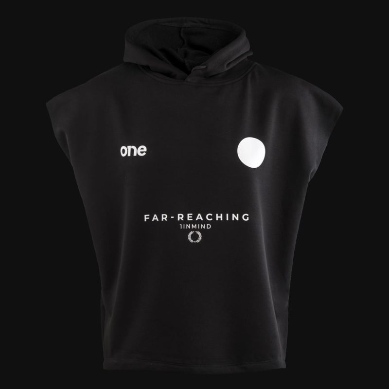 Schwarzes ärmelloses Herren Sweatshirt – Far Reaching