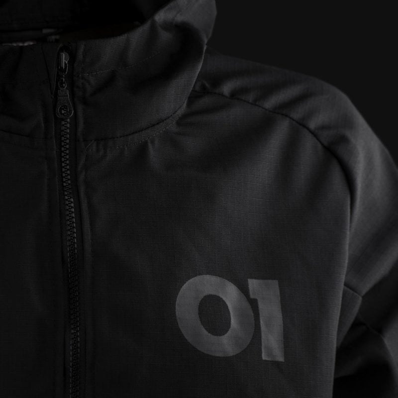 Herren Windbreaker mit Reißverschluss Schwarz - O1 - 02