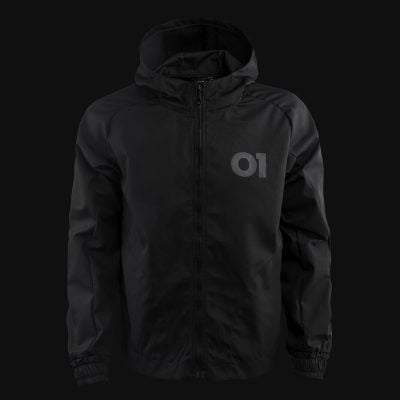 Herren Windbreaker mit Reißverschluss Schwarz - O1