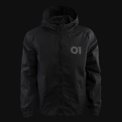 Herren Windbreaker mit Reißverschluss Schwarz - O1