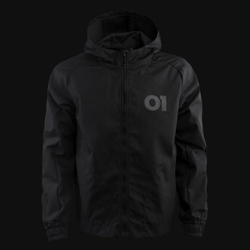 Herren Windbreaker mit Reißverschluss Schwarz - O1