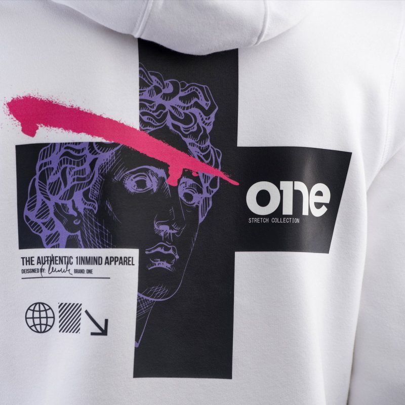 Weißes Herren Hoodie - P-One - 02
