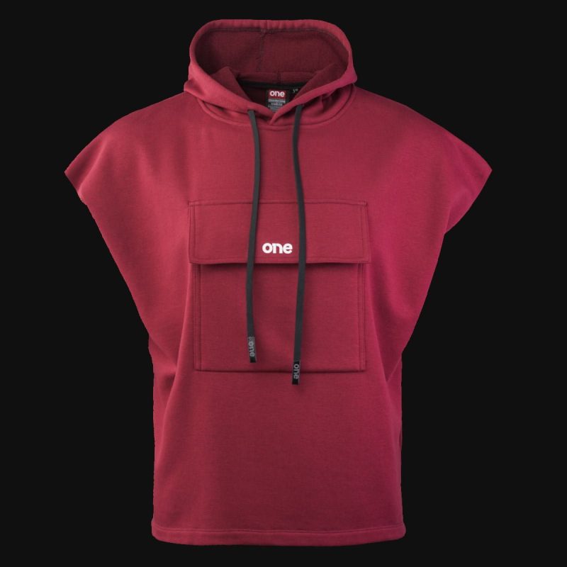 Ärmelloses Herren Sweatshirt Burgunderrot - Oxblood One
