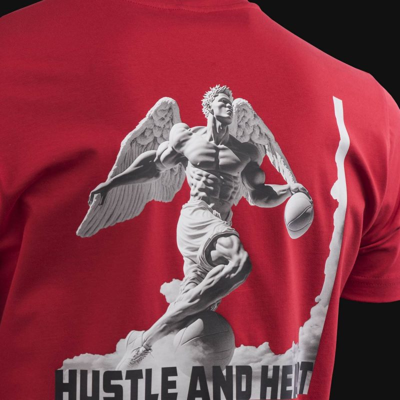 Herren T-Shirt rot - Hustle - 02