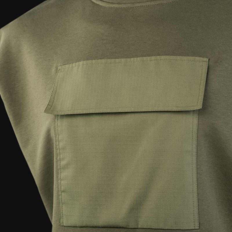 Khaki ärmelloses Herren Sweatshirt - Khaki Tech - 03