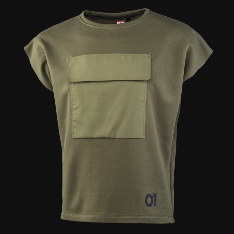 Khaki ärmelloses Herren Sweatshirt - Khaki Tech - 02