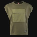 Khaki ärmelloses Herren Sweatshirt - Khaki Tech