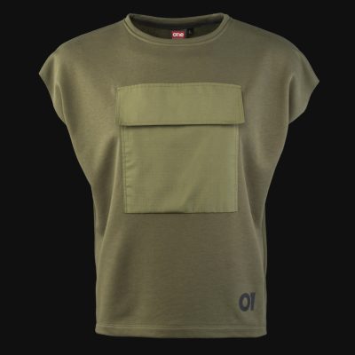 Khaki ärmelloses Herren Sweatshirt - Khaki Tech