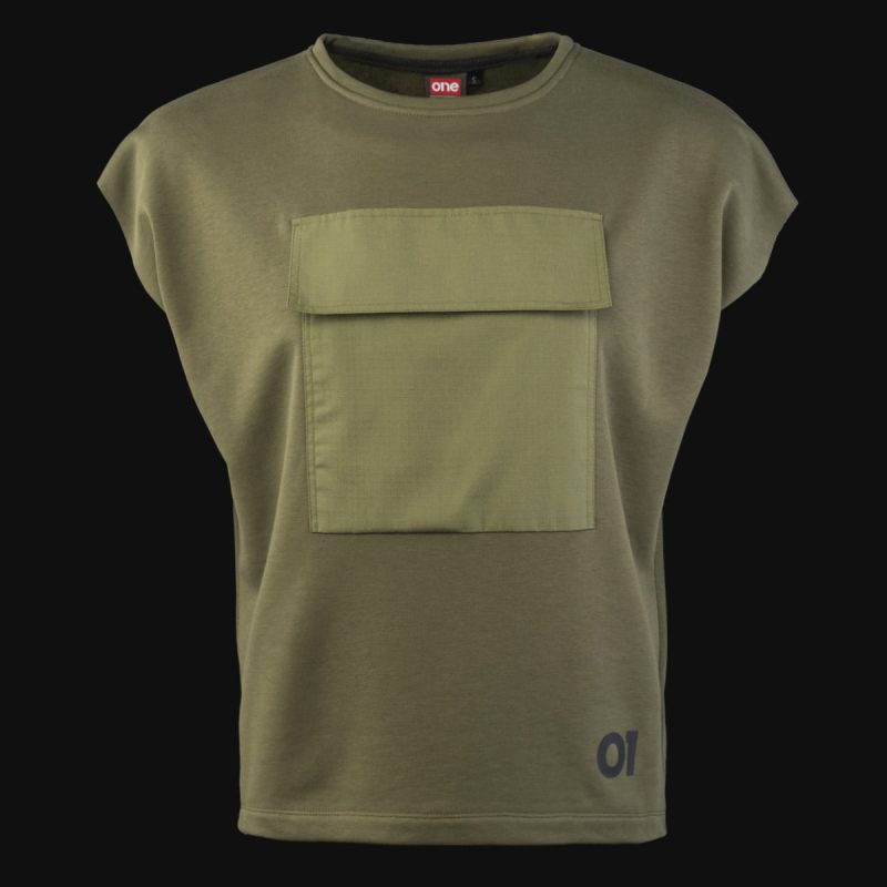 Khaki ärmelloses Herren Sweatshirt - Khaki Tech