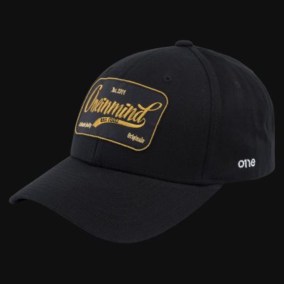 Kappe schwarz mit Verschluss Gold Script