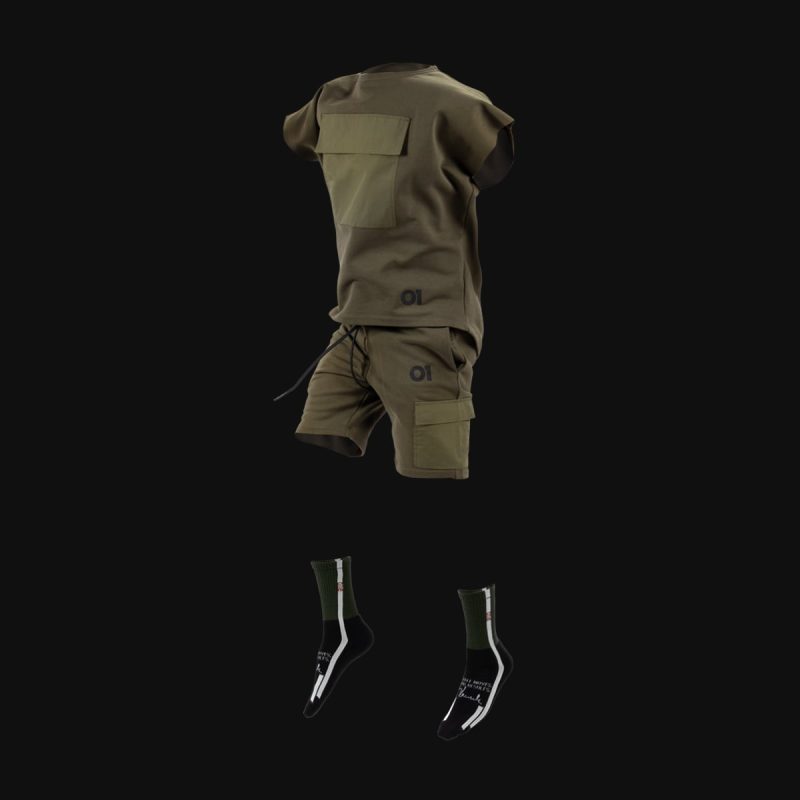 Herren Sommer Sportanzüge - Khaki Tech - 02