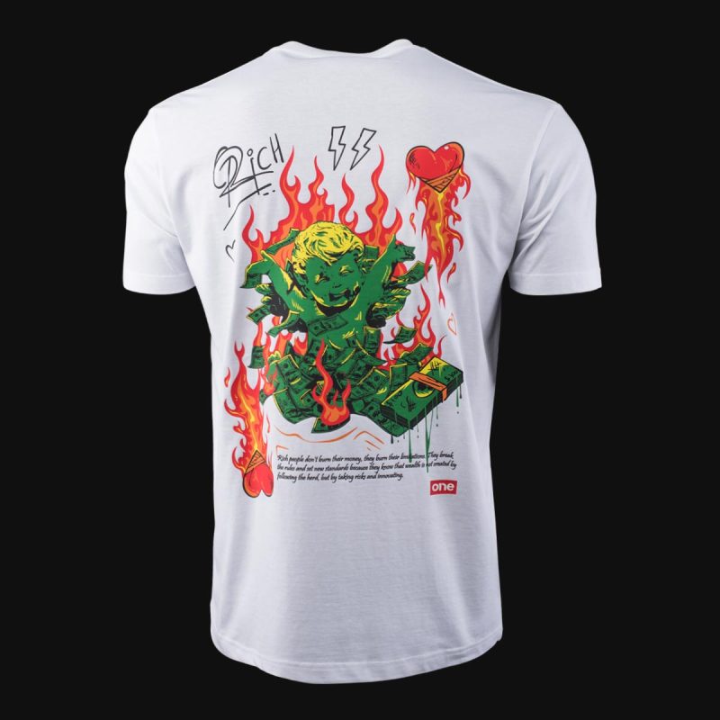 Herren T-Shirt weiß - Money Burning - 03