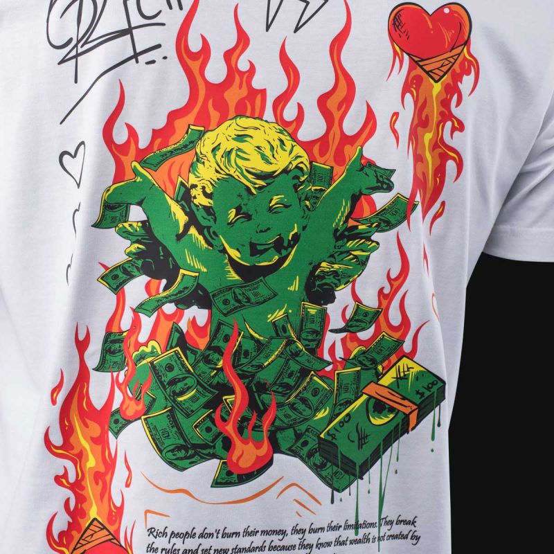 Herren T-Shirt weiß - Money Burning - 04