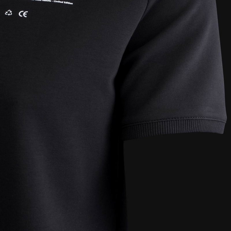 Schwarz Oversized T-Shirt mit Eingrifftaschen - Classic Black - 08