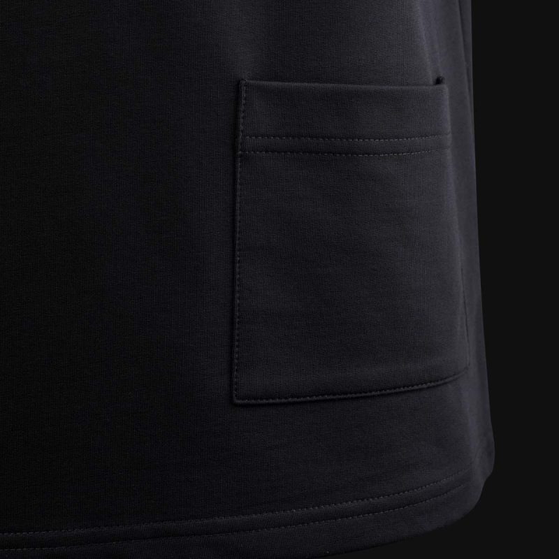 Schwarz Oversized T-Shirt mit Eingrifftaschen - Classic Black - 05