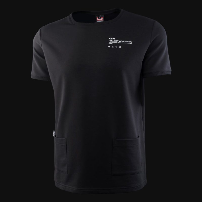Schwarz Oversized T-Shirt mit Eingrifftaschen - Classic Black - 02